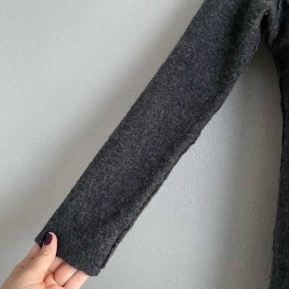 Parkhurst Sweater Size Small Grey 100% Wool Open Front Cardigan Thick Cozy - Picture 4 of 10